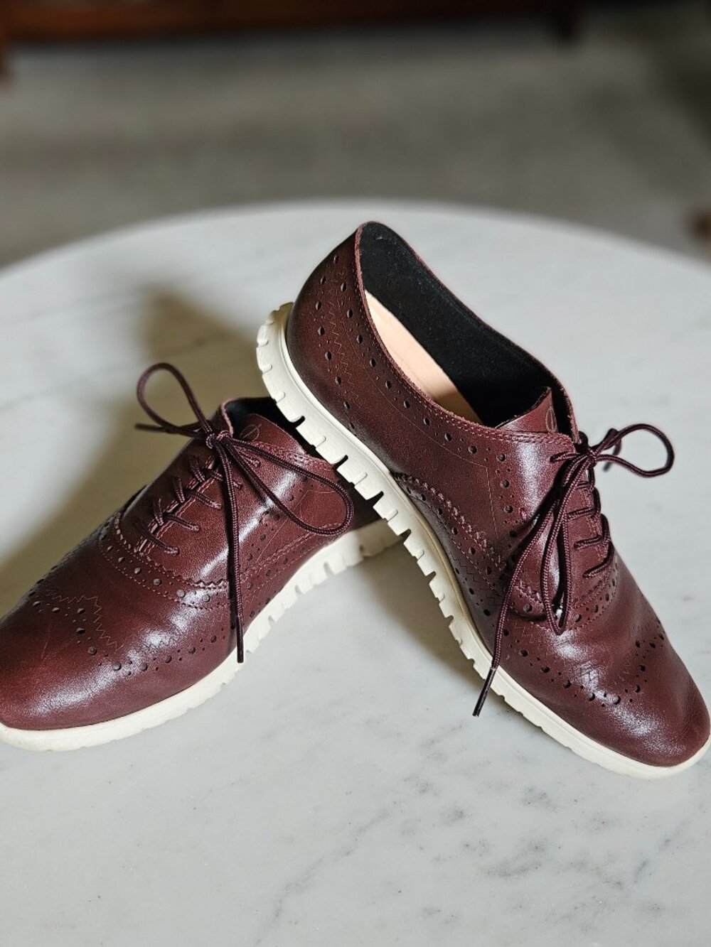 Cole Haan leather tie loafer. 8